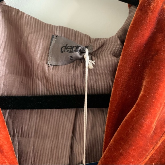 Hooded Orange Velvet Short Jacket/Blazer - Picture 7 of 8